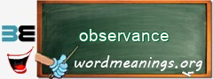WordMeaning blackboard for observance
